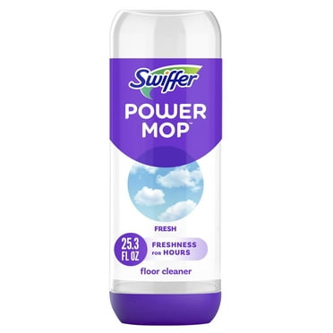 Swiffer Power Mop Refill Solution, Tile, Vinyl, Laminate, Wood, Floor Cleaner, Fresh, 25.3 fl oz