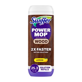 محلول إعادة تعبئة الخشب Swiffer Power Mop، منظف أرضيات الخشب الصلب سريع الجفاف، رائحة الليمون، 25.3 أونصة