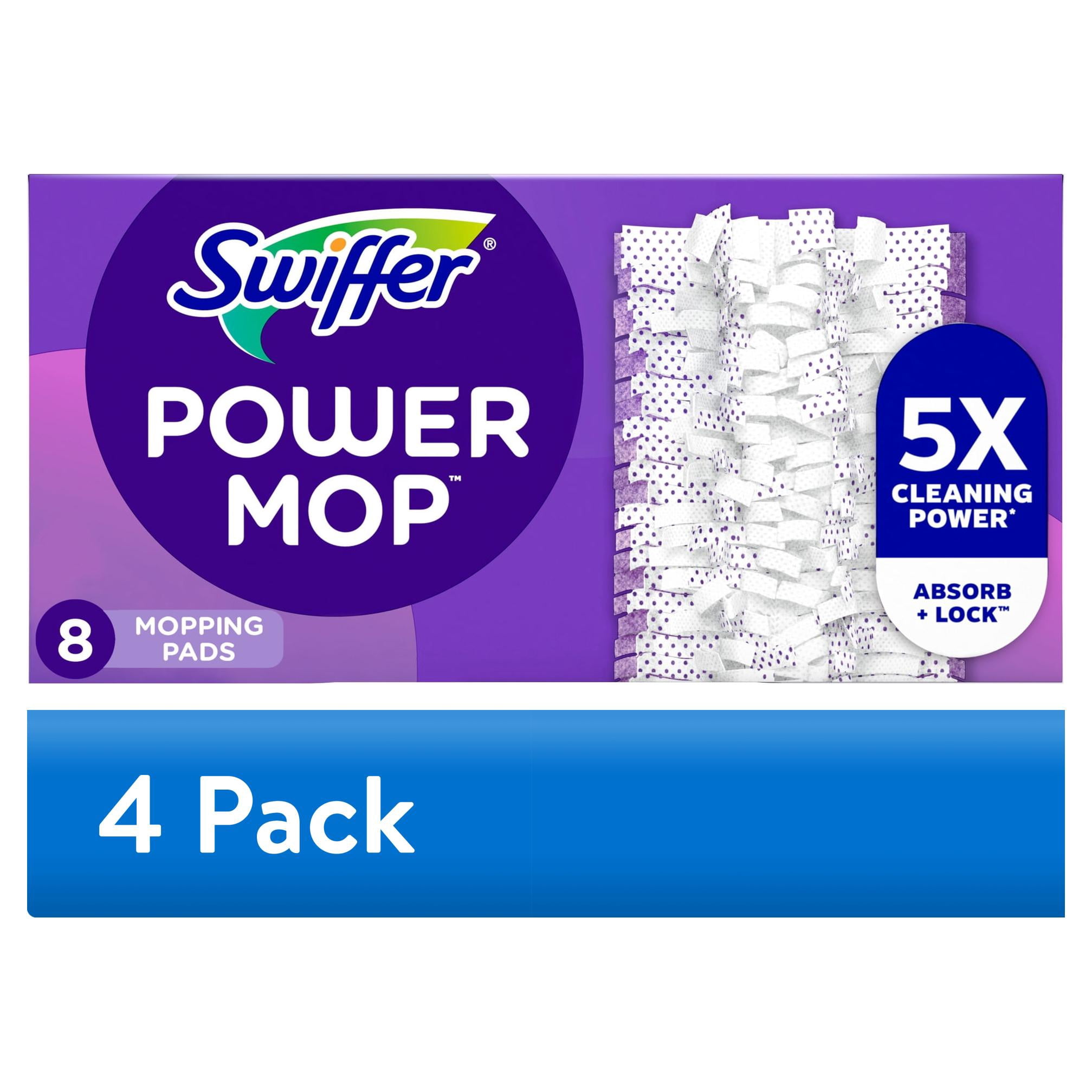 (4 pack) Swiffer PowerMop Multi-Surface Mopping Pad Refills, 8 Count