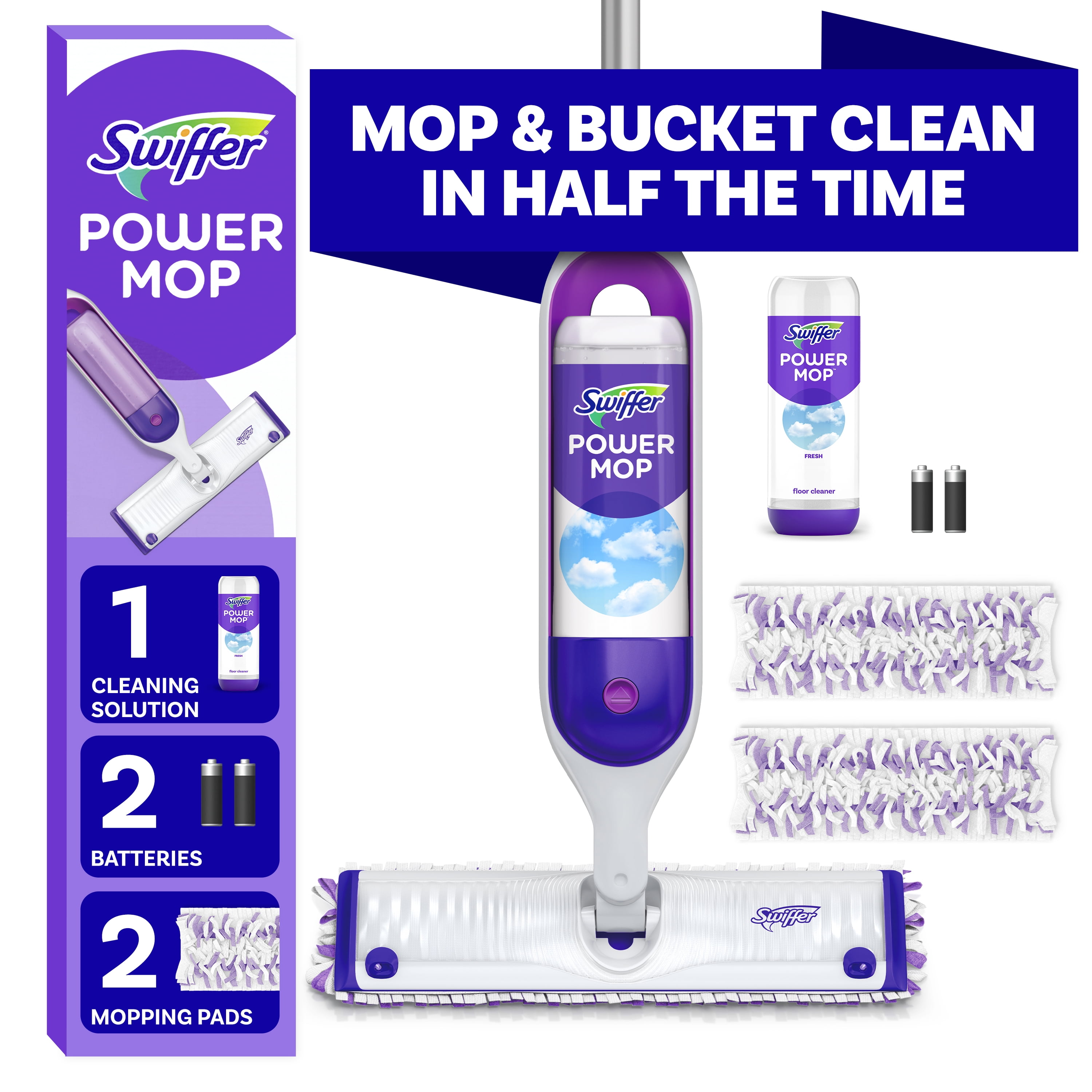 Swiffer PowerMop Smarter Cleaning Kit, Multi-Surfa
