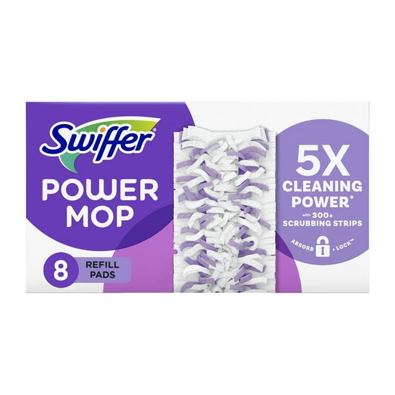 Swiffer PowerMop Multi-Surface Mopping Pad Refills for Floor Cleaning, 8 count (4 Pack)