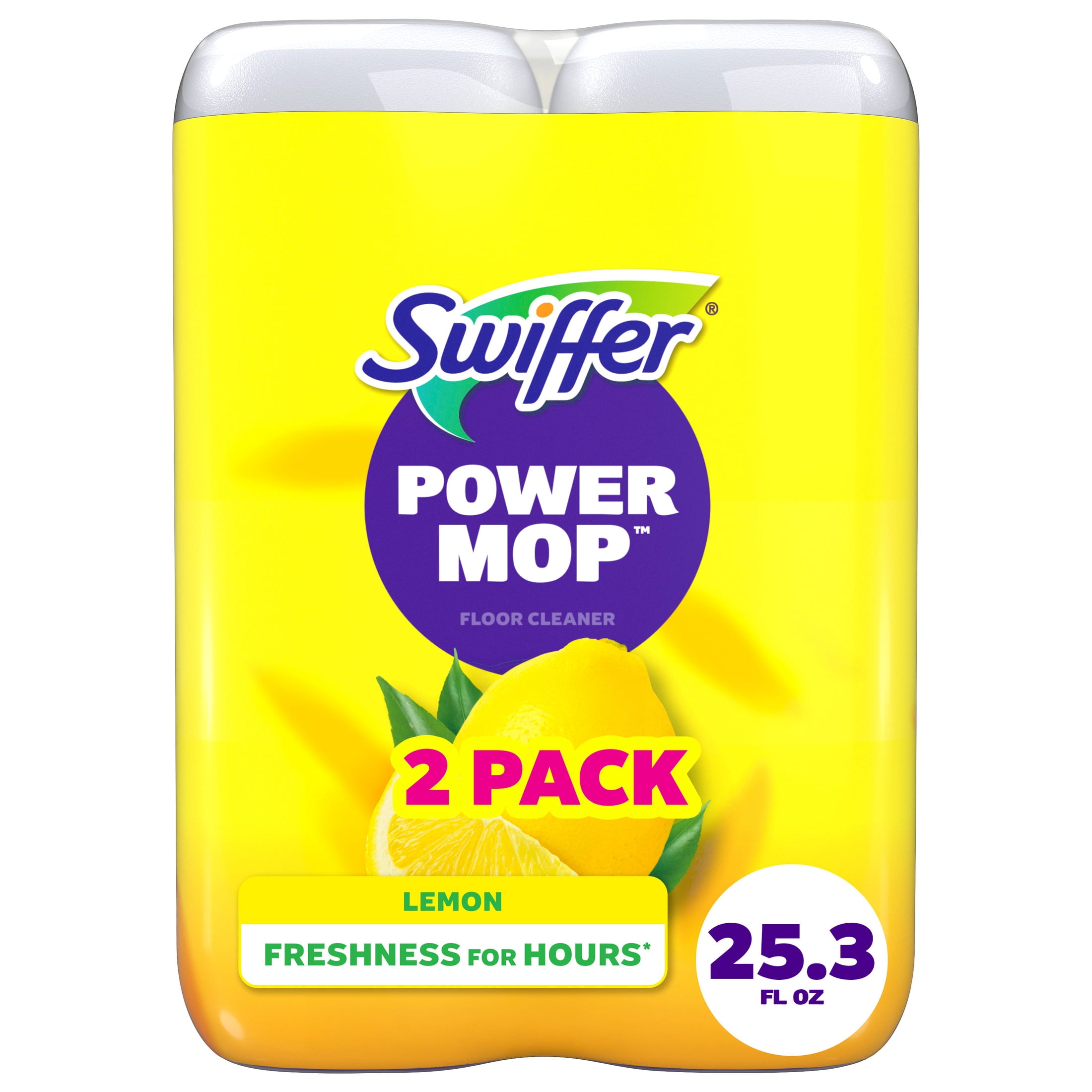 Swiffer PowerMop Solution with Lemon Scent, 2 Count