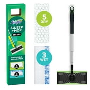 Swiffer Sweep and Mop Deluxe 2-in-1 Floor Mopping & Sweeping Kit, 1 Device, 5 Sweep + 3 Mop Refills