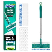 Swiffer Mop & Go Deluxe, 2-in-1 Floor Mopping and Sweeping Kit, 1 Device, 6 Mop Refills, 2 Sweep Refills