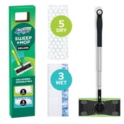 Swiffer Sweep and Mop Deluxe, 2-in-1 Floor Mopping and Sweeping Kit, 1 Device, 5 Sweep Refills, 3 Mop Refills