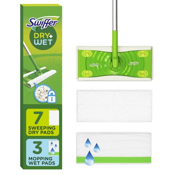 Swiffer Sweep + Mop, Broom & Mop Alternative, Dry & Wet Floor Cleaner, Fresh Scent, Cleaning Set