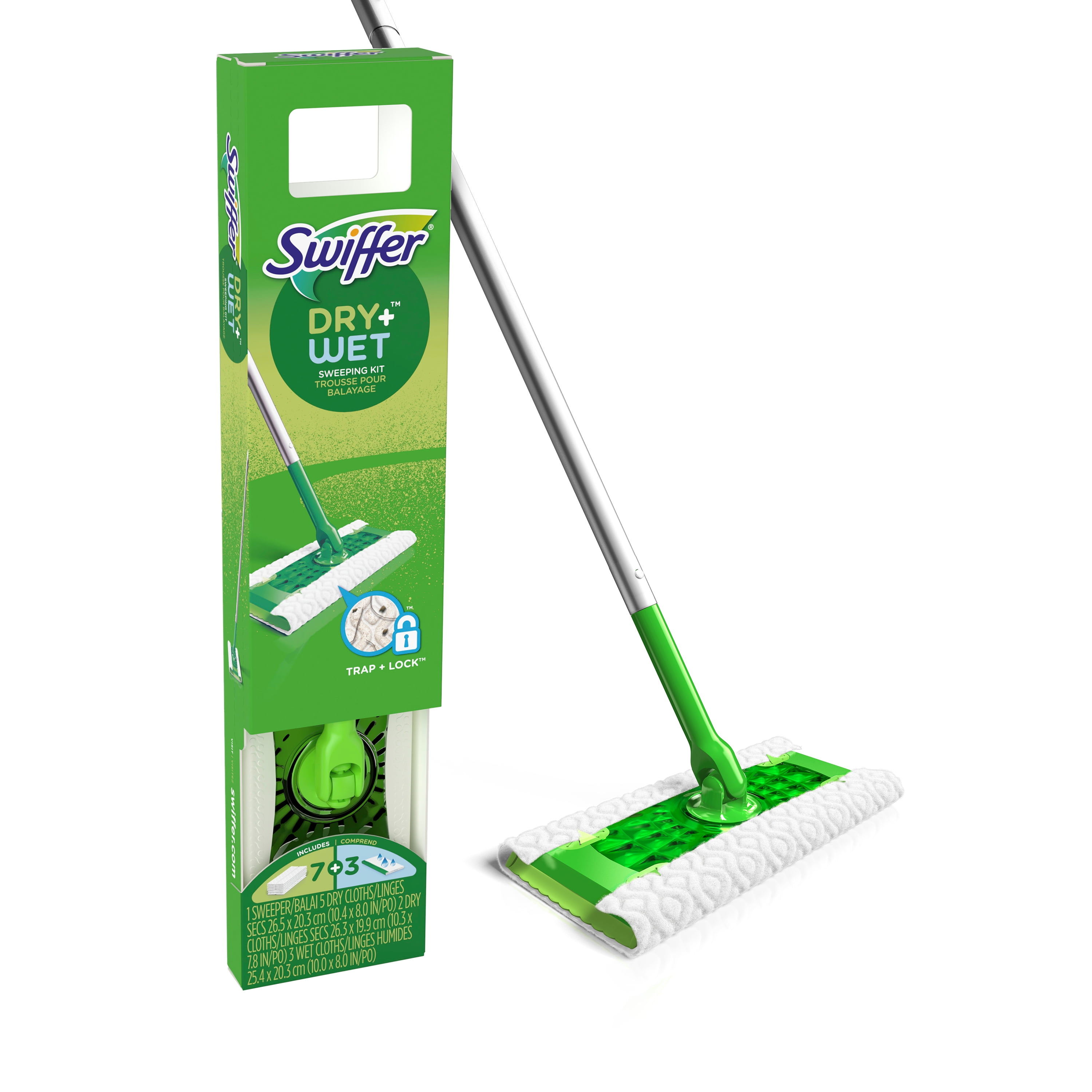 Swiffer Sweeper 2-in-1 Starter Kit, Dust Refill for Hardwood and Vinyl Floor Cleaner and Broom