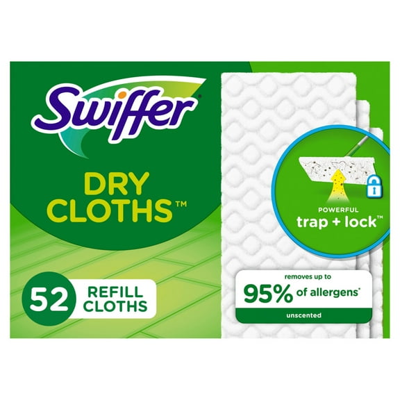 Swiffer Sweep + Mop, Dry Pads Refill, Floor Cleaner, Cleaning Cloths, Unscented, 52ct