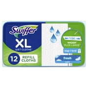 Swiffer Sweep + Mop XL, Wet Pads Refill, Floor Cleaner, Cleaning Cloths, Fresh Scent, 12 Count