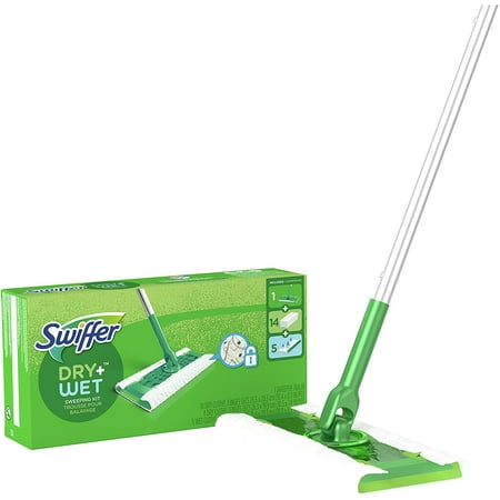 Swiffer Sweeper 2-in-1, Dry and Wet Multi Surface Floor Cleaner, Sweeping and Mopping Starter Kit, Includes 1 Mop + 19 Refills, 20 Piece Set
