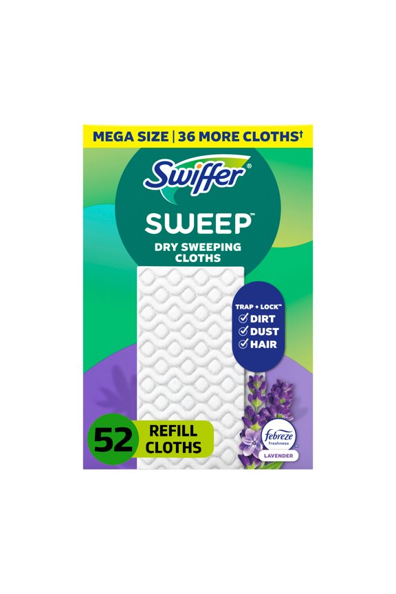 Sweeper Dry Pad Refill, Lavender Scent, 52 Count