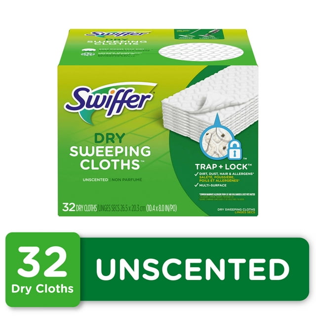 Swiffer Sweeper Dry Pad Refills, Unscented, 32 Ct