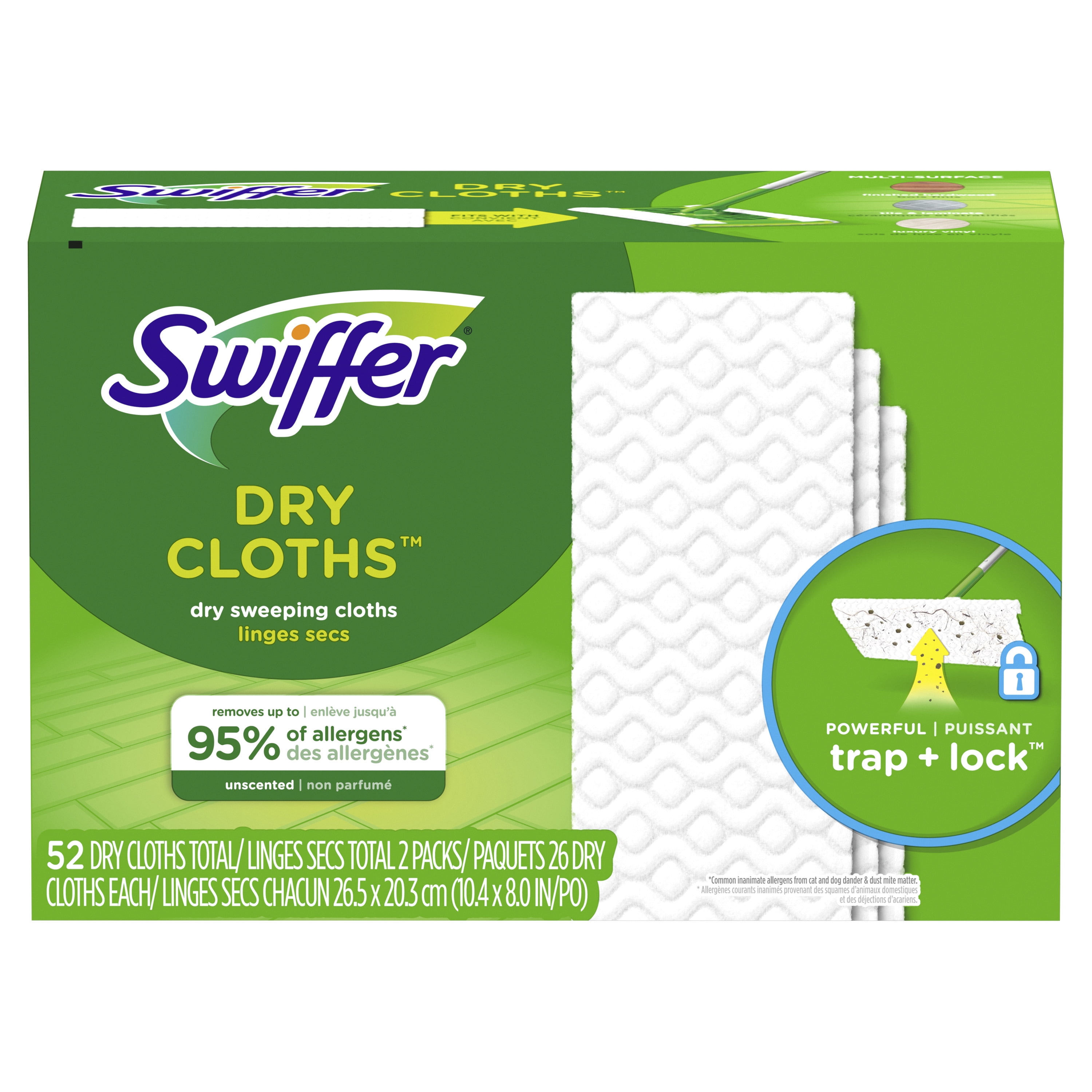 Swiffer Sweeper Dry Sweeping Pad Floor Cleaner Refills for Dust Mop, 2
