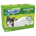 thumbnail image 1 of Swiffer Sweeper Dry Sweeping Pad Pet Multi Surface Refills for Dusters Floor Mop, Unscented, 16 Count, 1 of 14