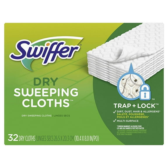 Swiffer Sweeper Dry Sweeping Pad Refills - Unscented, Heavy Duty - 32 Count, Pack of 3