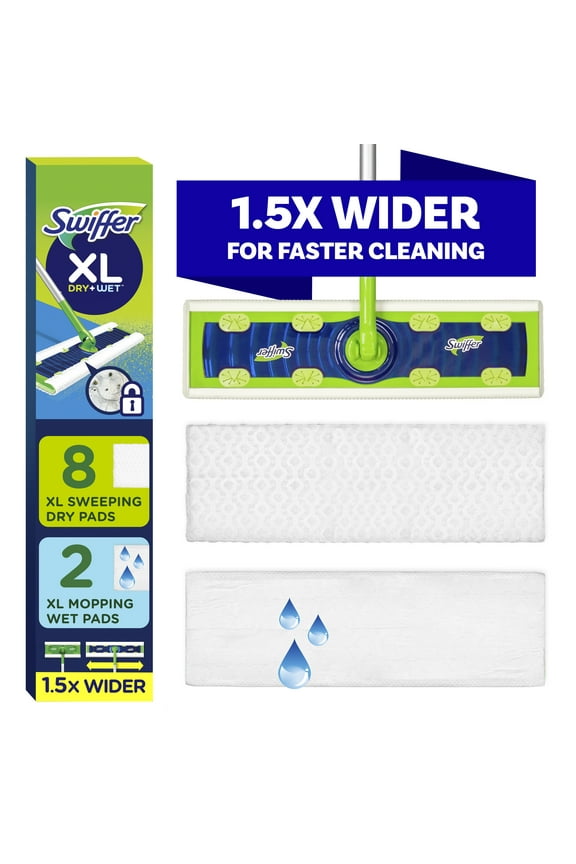 Sweeper XL 2-in-1 Dry + Wet Floor Mopping and Sweeping Kit, Multi-Surface Floor Cleaning Kit