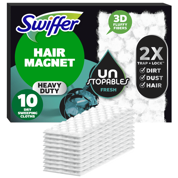Swiffer Hair Magnet Heavy Duty Refills, Unstopables, 10 Count