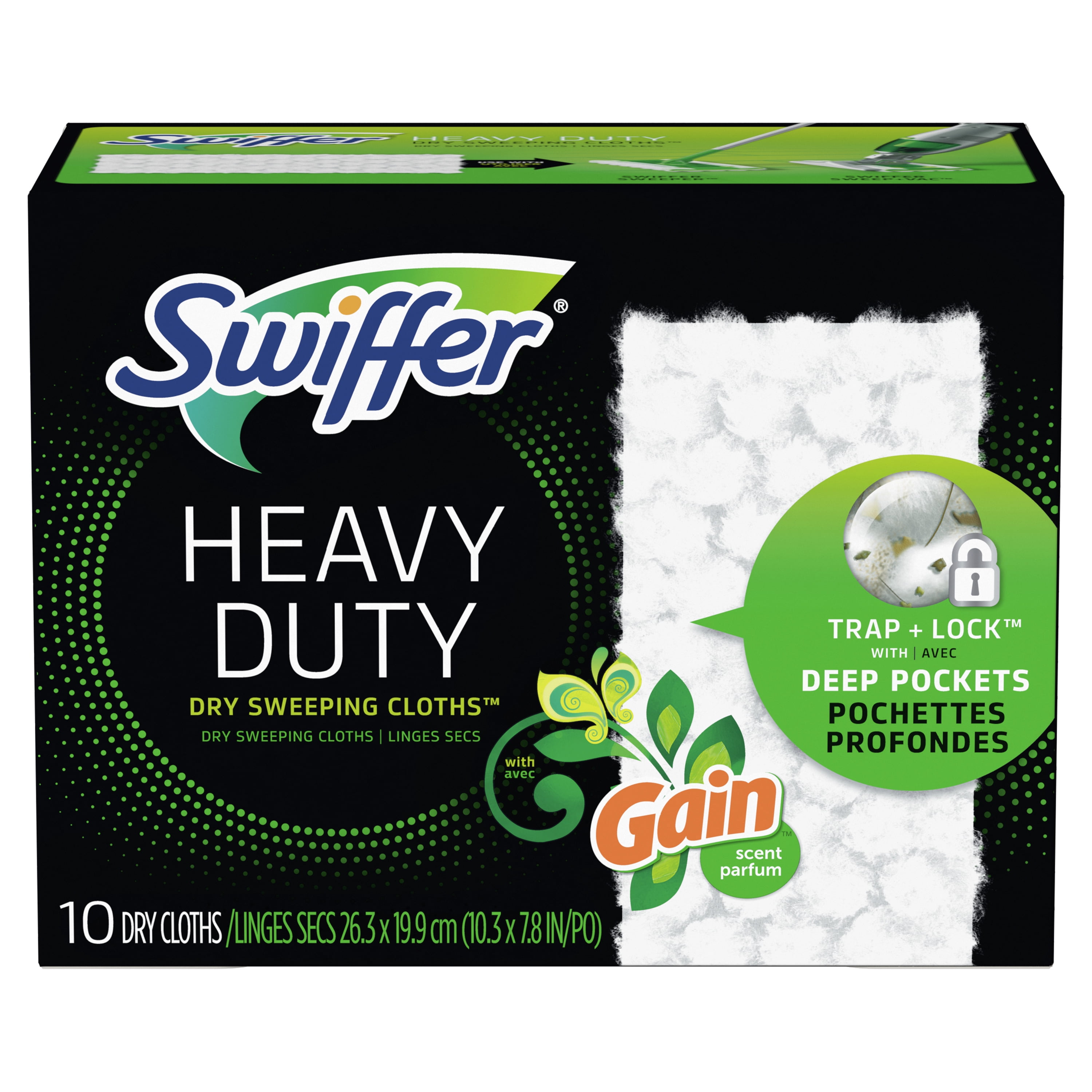 Swiffer Sweeper Heavy Duty Dry Pad Refill, Gain Original Scent, 10 Ct