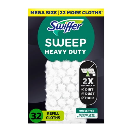 Swiffer Sweep + Mop, Dry Pads Refill, Floor Cleaner, Unscented, 32ct