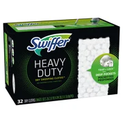 Swiffer Sweeper Heavy Duty Dry Sweeping Pad Refill, Unscented, 32 Count.
