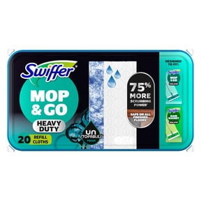 Swiffer Mop & Go Heavy Duty Wet Refills, Unstopables, 20 Count