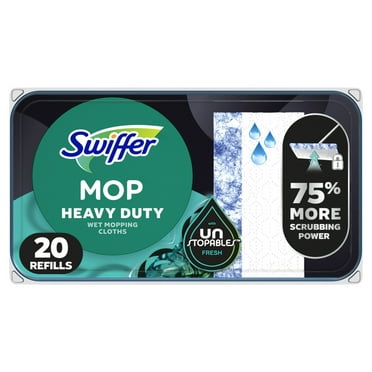 Swiffer Sweep + Mop Heavy Duty Wet Refills, Multi-Surface Floor Cleaner, Unstopables Fresh, 20 Count