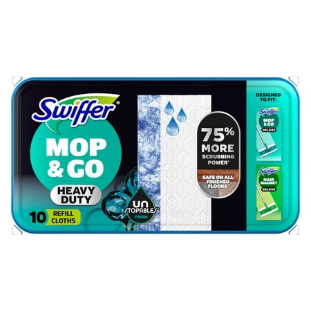 Swiffer Mop & Go Heavy Duty Wet Refills, Unstopables, 10 Count