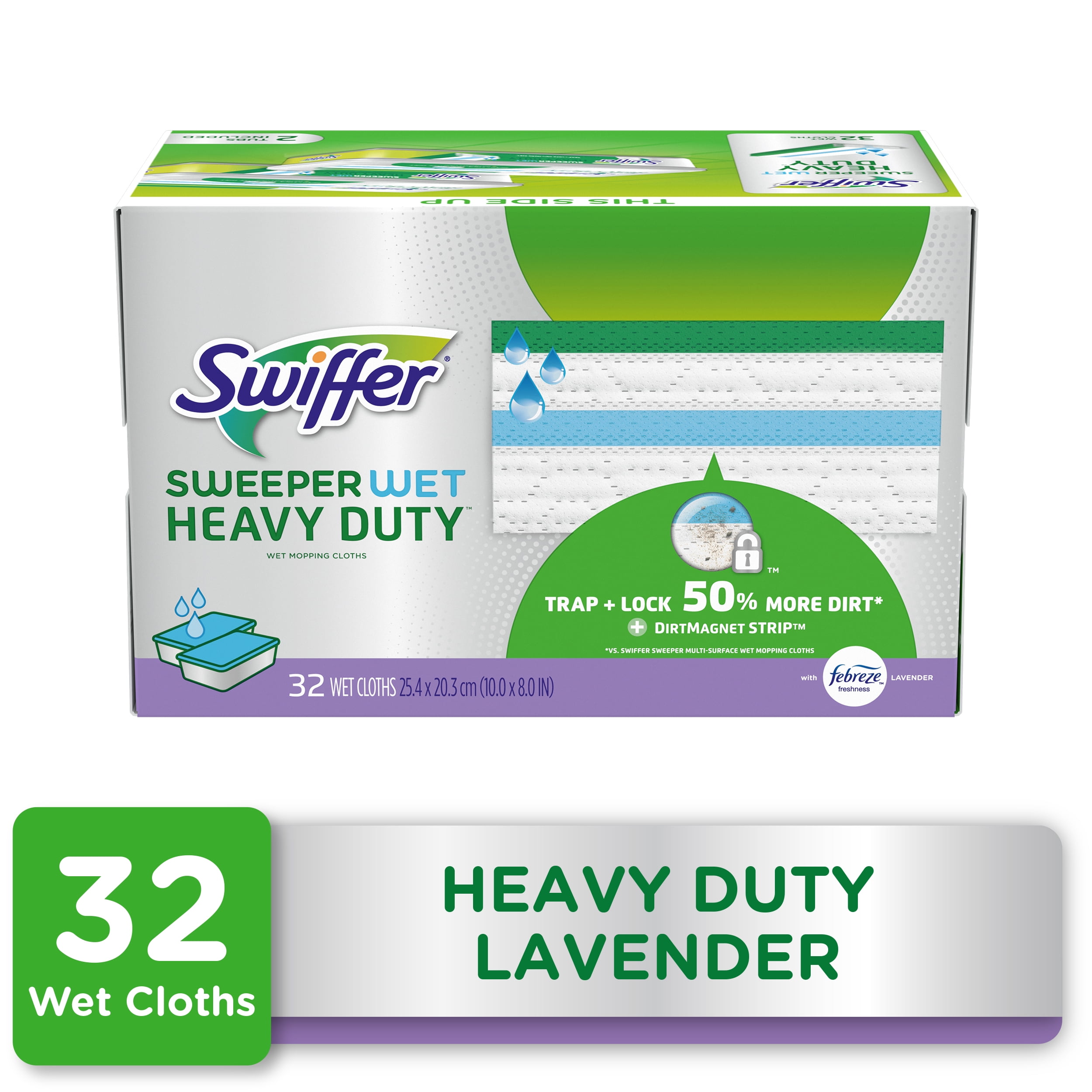 Swiffer Sweeper Heavy Duty Wet Pad Refills, Lavender Scent, 32 Ct