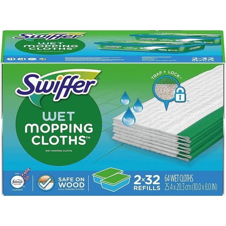Swiffer Sweeper Lavender Vanilla and Comfort Wet Mopping Cloths, 64 Count