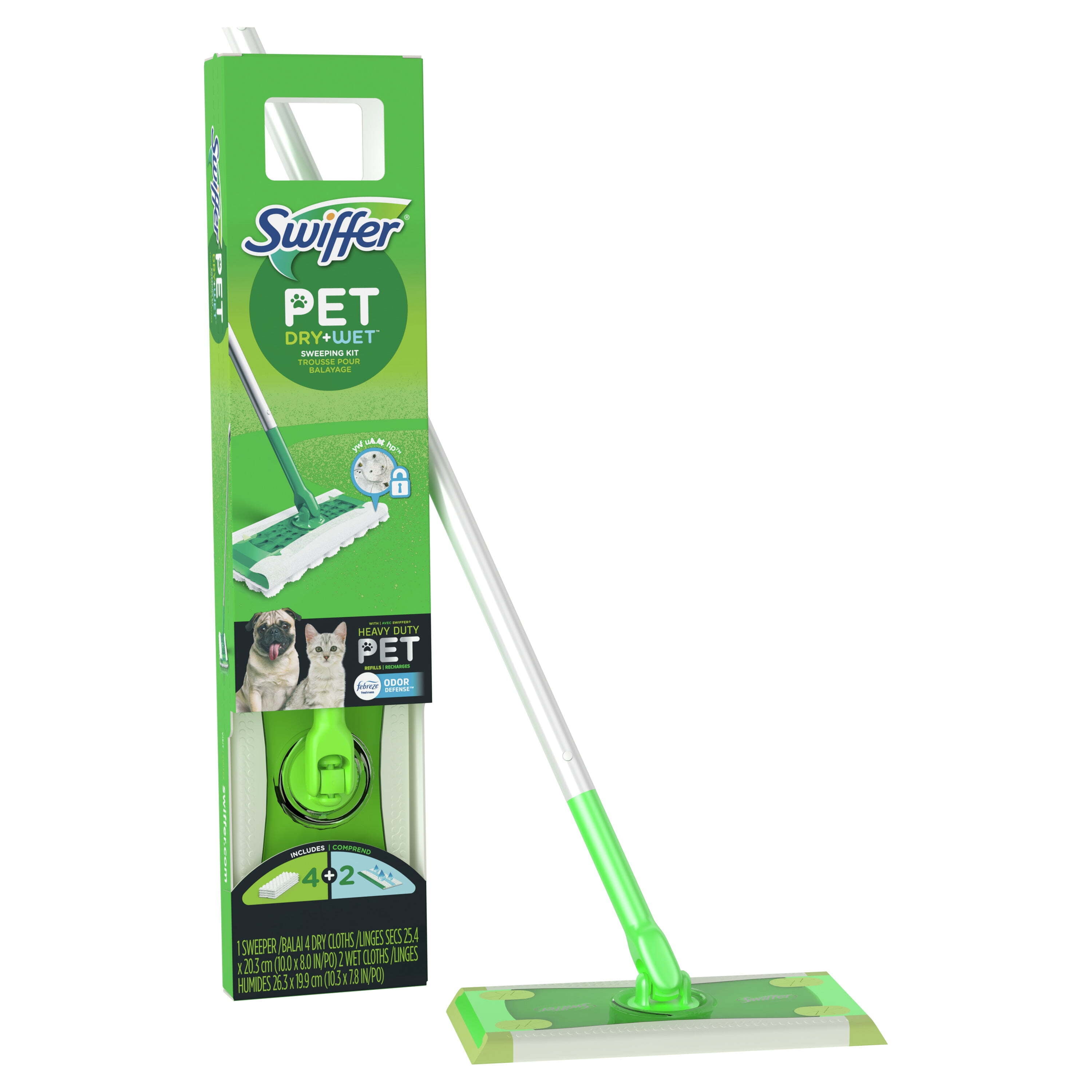 Swiffer Sweeper 10 Wide Wet/Dry Mop w/Adjustable Handle, 3