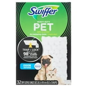 Swiffer Sweeper Pet Heavy Duty Dry Multi-Surface Cloth Refills for Floor Cleaning, Febreze, 32 Count
