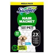Swiffer Sweeper Pet Heavy Duty Dry Multi-Surface Cloth Refills for Floor Cleaning, Febreze, 32 Count