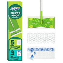 Swiffer Sweep & Mop Dry Wet Floor Mopping and Sweeping Kit, 1 Device, 5 Dry Cloths, 3 Wet Cloths