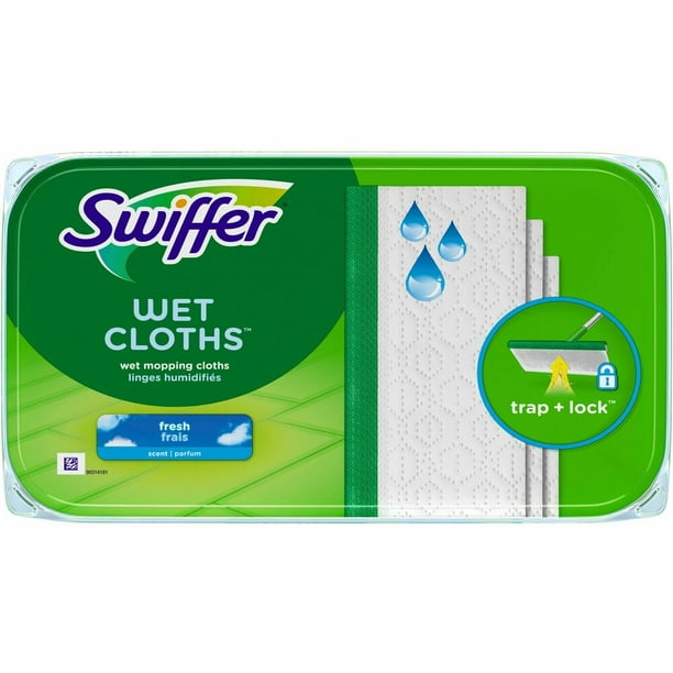 Swiffer Sweeper Wet Cloths - Disposable - Green - 144 / Carton Swiffer Sweeper Wet Cloths - Disposable - Green - 144 / Carton