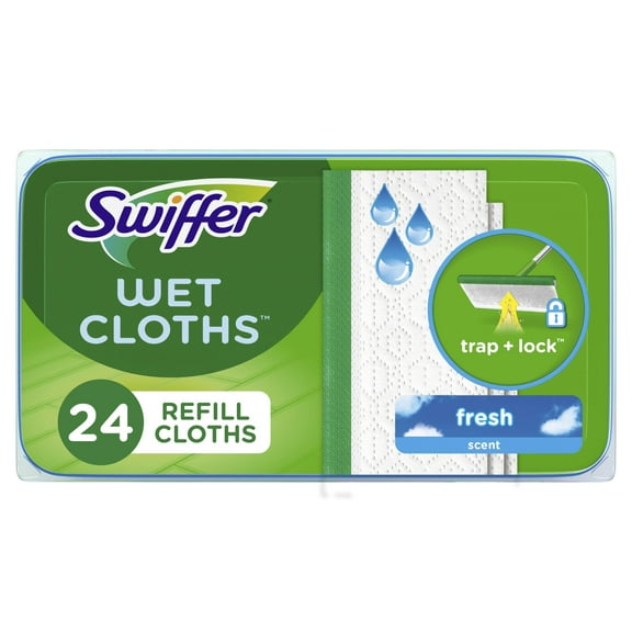 Swiffer Sweeper Wet Mopping Cloths, Open-Window Fresh, 24 count