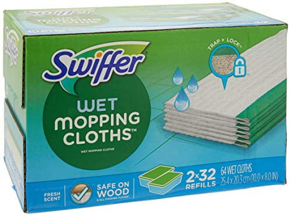 Swiffer MultiSurface Wood Mopping Pads, Wet Jet Cloths Refills, Open