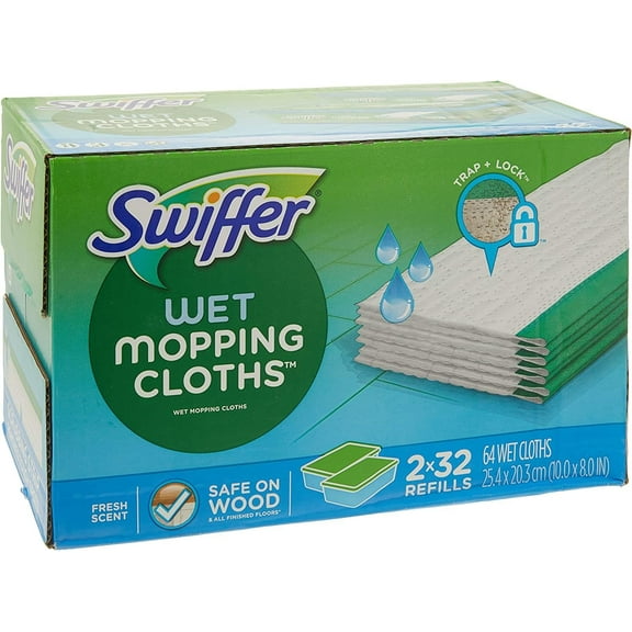 Swiffer Sweeper Wet Mopping Cloths Refills Open Window Fresh 64 count