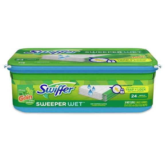 Swiffer Sweeper Wet Mopping Cloths with Gain Scent, 24-Count