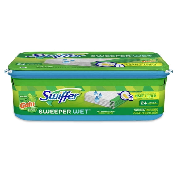 Swiffer Sweeper Wet Mopping Cloths with Gain Scent, 24-Count