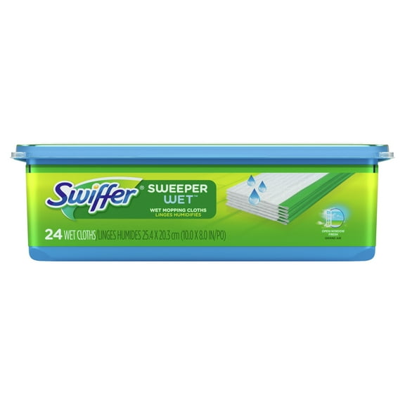 Swiffer Sweeper Wet Mopping Pad Multi-Surface Refills For Floor Mop, Open Window Fresh Scent, Pack Of 24 Refills