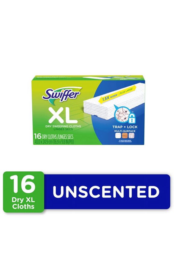 Sweeper X-Large Dry Sweeping Cloths Refills, Unscented 16 ea (Pack of 2).