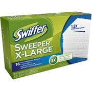 Swiffer Sweeper X-Large Dry Sweeping Cloths Refills, Unscented 16 ea (Pack of 3).