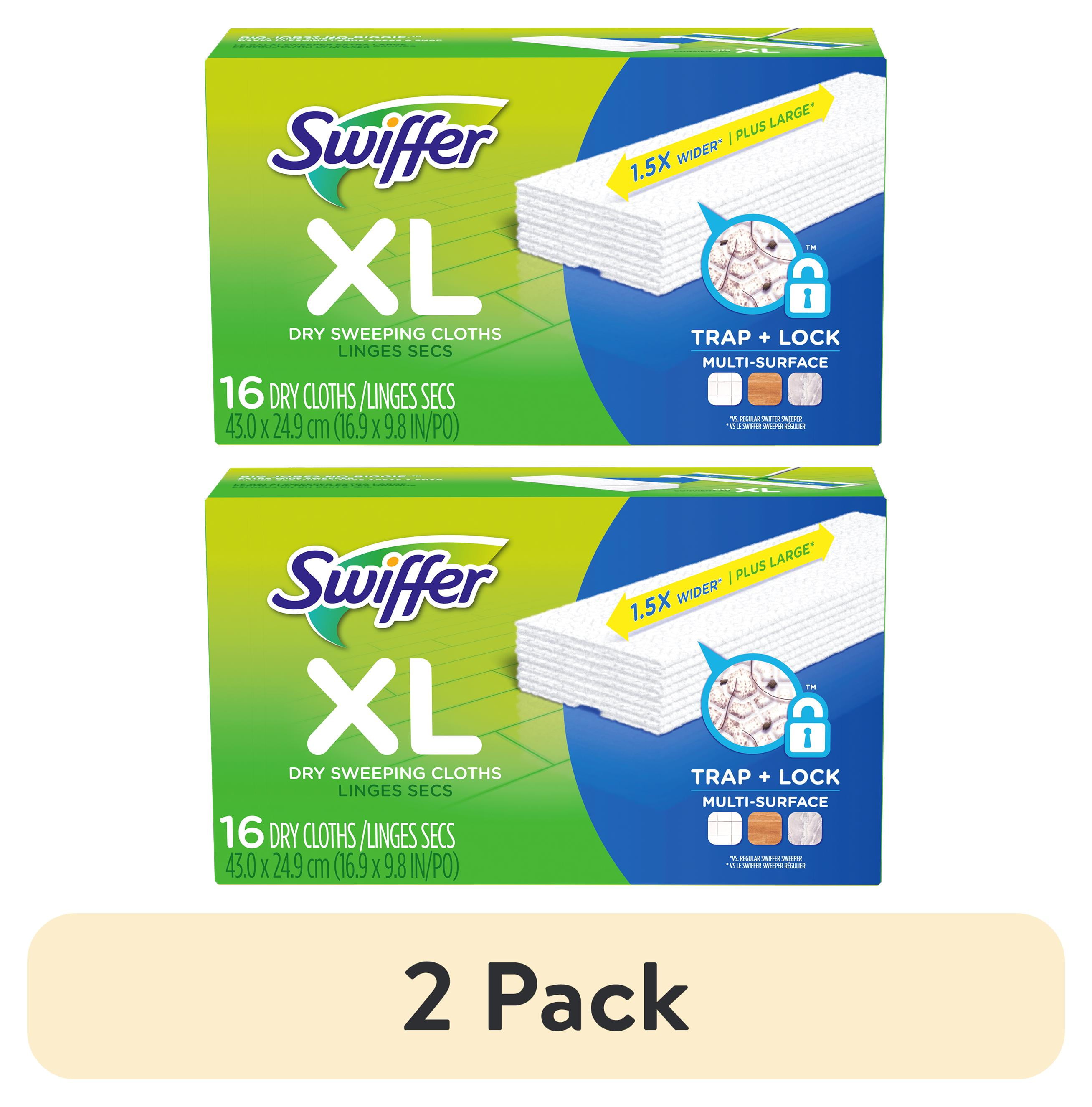 2 pack) Swiffer Sweeper XL Dry Pad Refills, Unscented, 16 Count