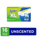 Swiffer Sweeper Dry Sweeping Pad Multi Surface Refills for X-Large Dusters Floor Mop, Unscented, 16 Count (Packaging May Vary)