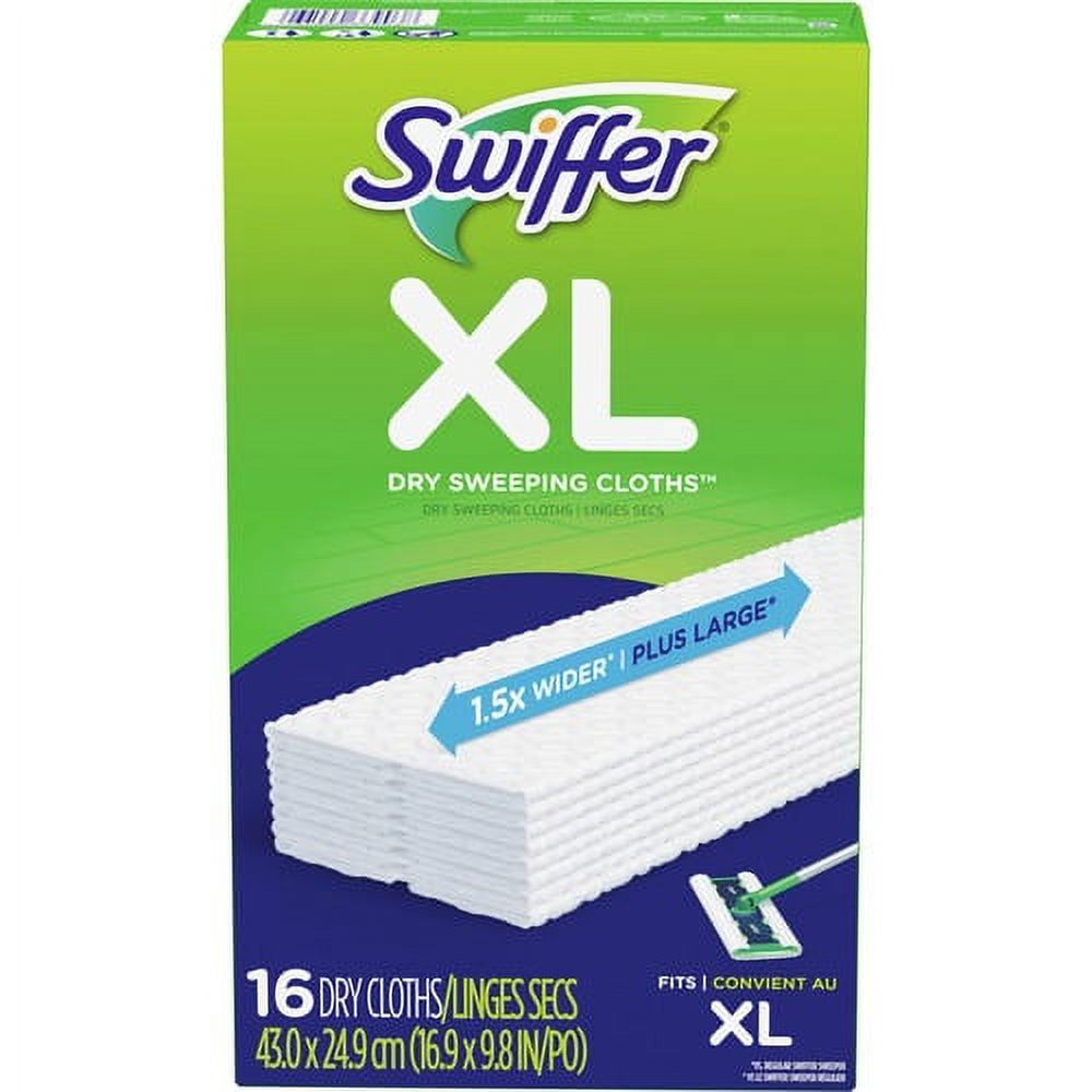 Swiffer Sweeper XL Dry Sweeping Cloths - X-Large - White - 16 Per Box - 4 / Carton Swiffer Sweeper XL Dry Sweeping Cloths - X-Large - White - 16 Per Box - 4 / Carton