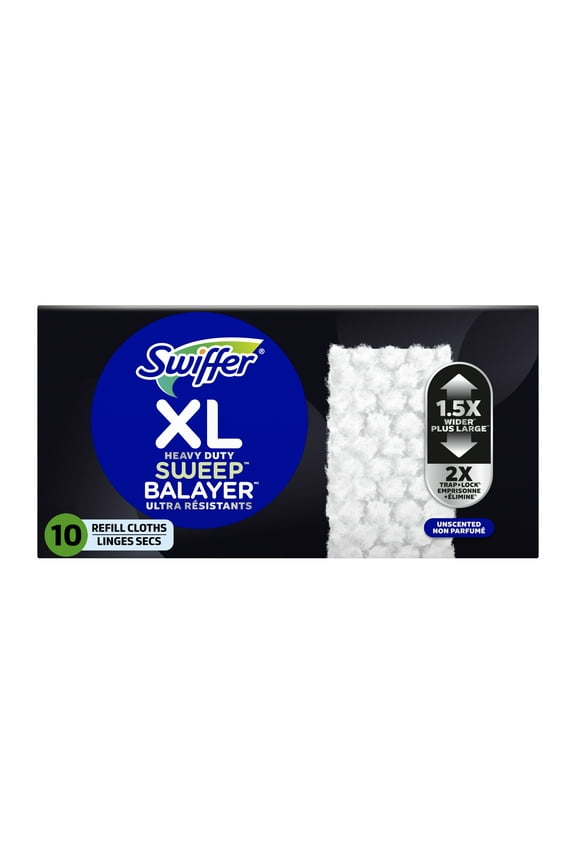 Sweeper XL Heavy Duty Dry Floor Sweeping Cloths, Multi-Surface, Broom Alternative, 10 Count