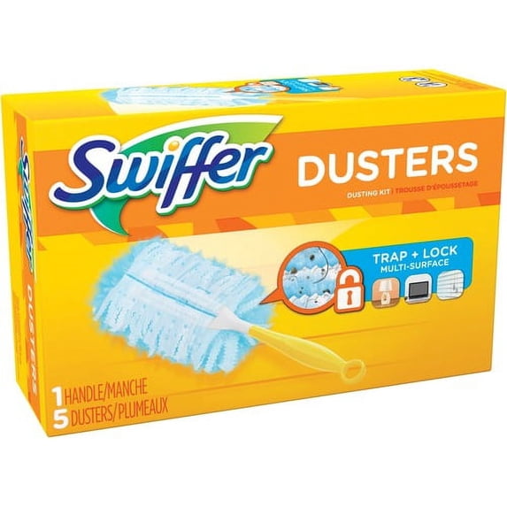 Swiffer Unscented Duster Kit - 5 / Kit - Blue, Yellow | Bundle of 10 Kits