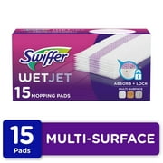 Swiffer Wet Jet Spray Mop Multi-Surface Mopping Pads, Hard Surface Cleaners, 15 Count