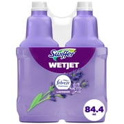 Swiffer Wet Jet Mop Refill Solution, Wood, Laminate, Tile, Floor Cleaner, Lavender, 42.2 fl oz, 2 Pack