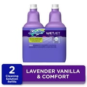 Swiffer Wet Jet Mop Refill Solution, Wood, Laminate, Tile, Floor Cleaner, Lavender, 42.2 fl oz, 2 Pack